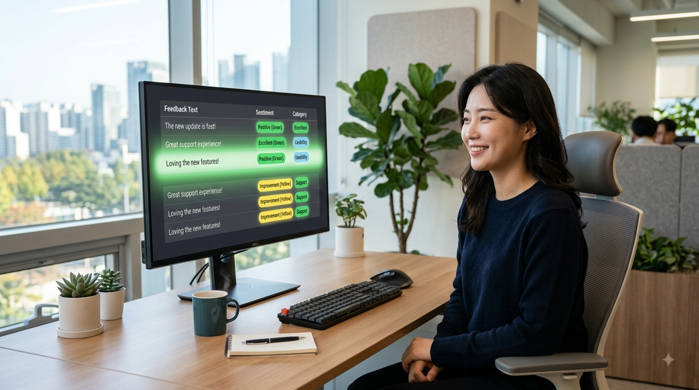 AI 업무자동화로 VoC 유형과 감정을 자동 분류하게 된 직장인, 바이브코딩 교육 ROI 실증 사례