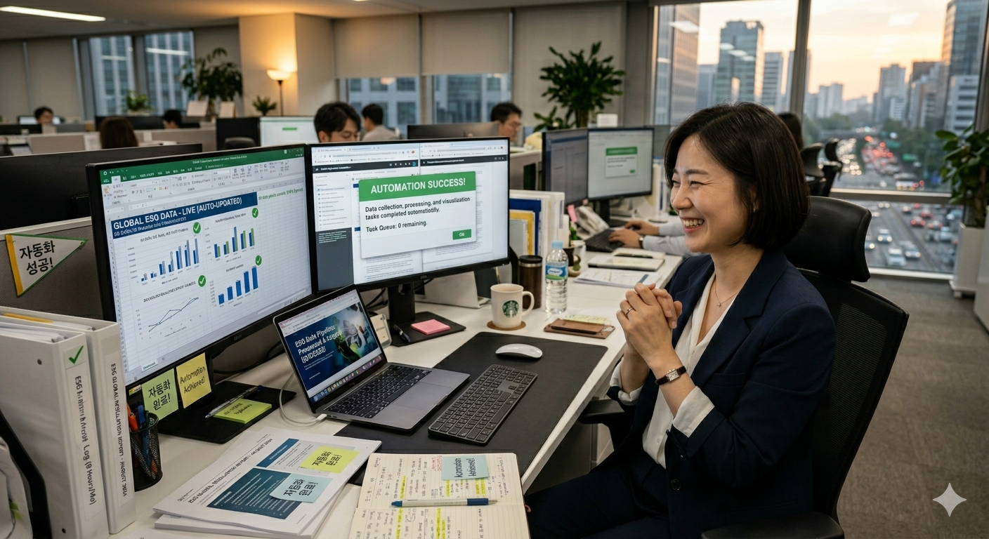 비현코자동화연구소(바이브코딩스쿨)의 바이브코딩을 활용한 RPA 업무자동화 교율을 수강한 뒤, 뉴스 크롤링 및 요약 자동화에 성공한 한국의 여성 직장인