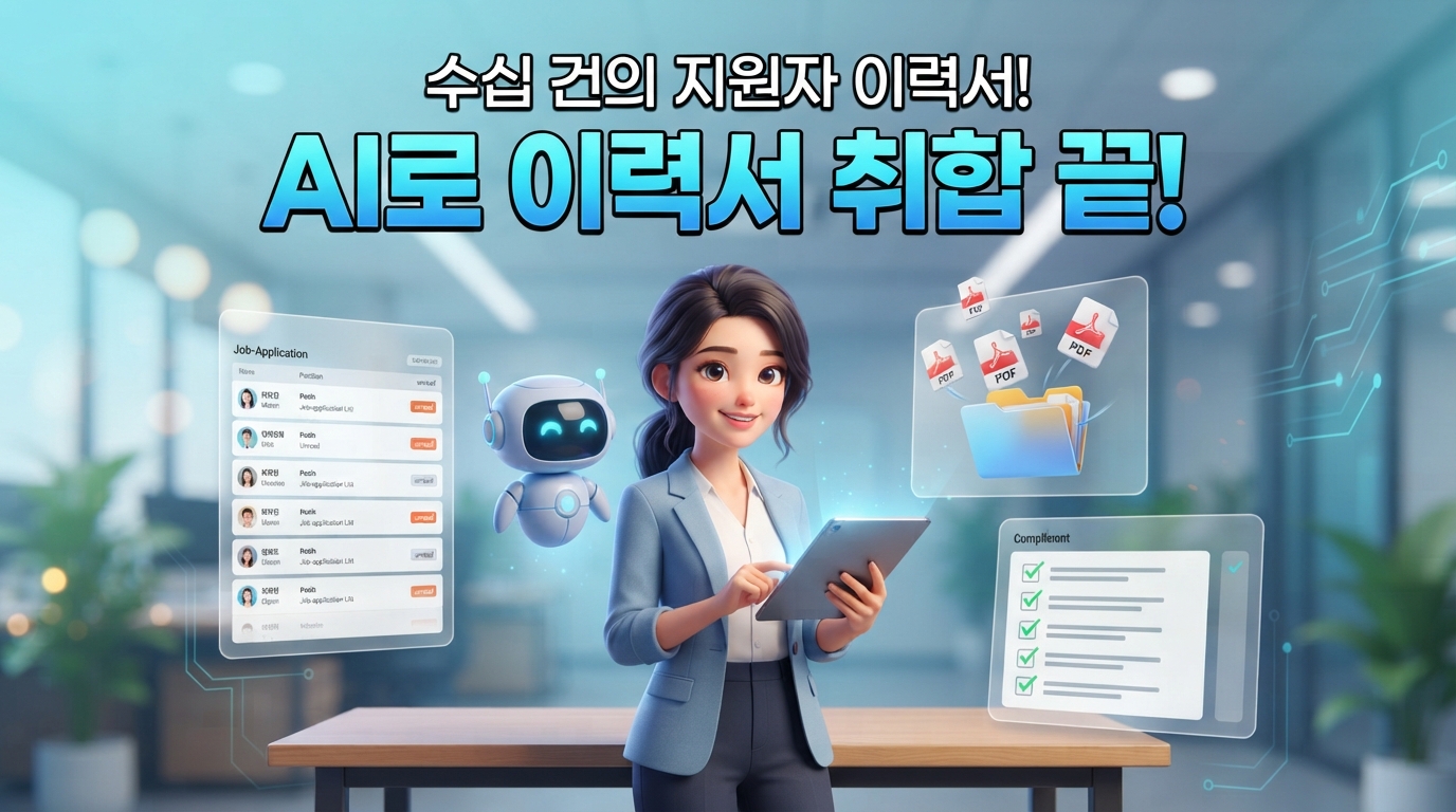 [HR/채용] 채용 지원자 이력서 취합 자동화, 사이트 접속 + PDF 자동 저장 | 월 90시간 → 10시간으로 단축