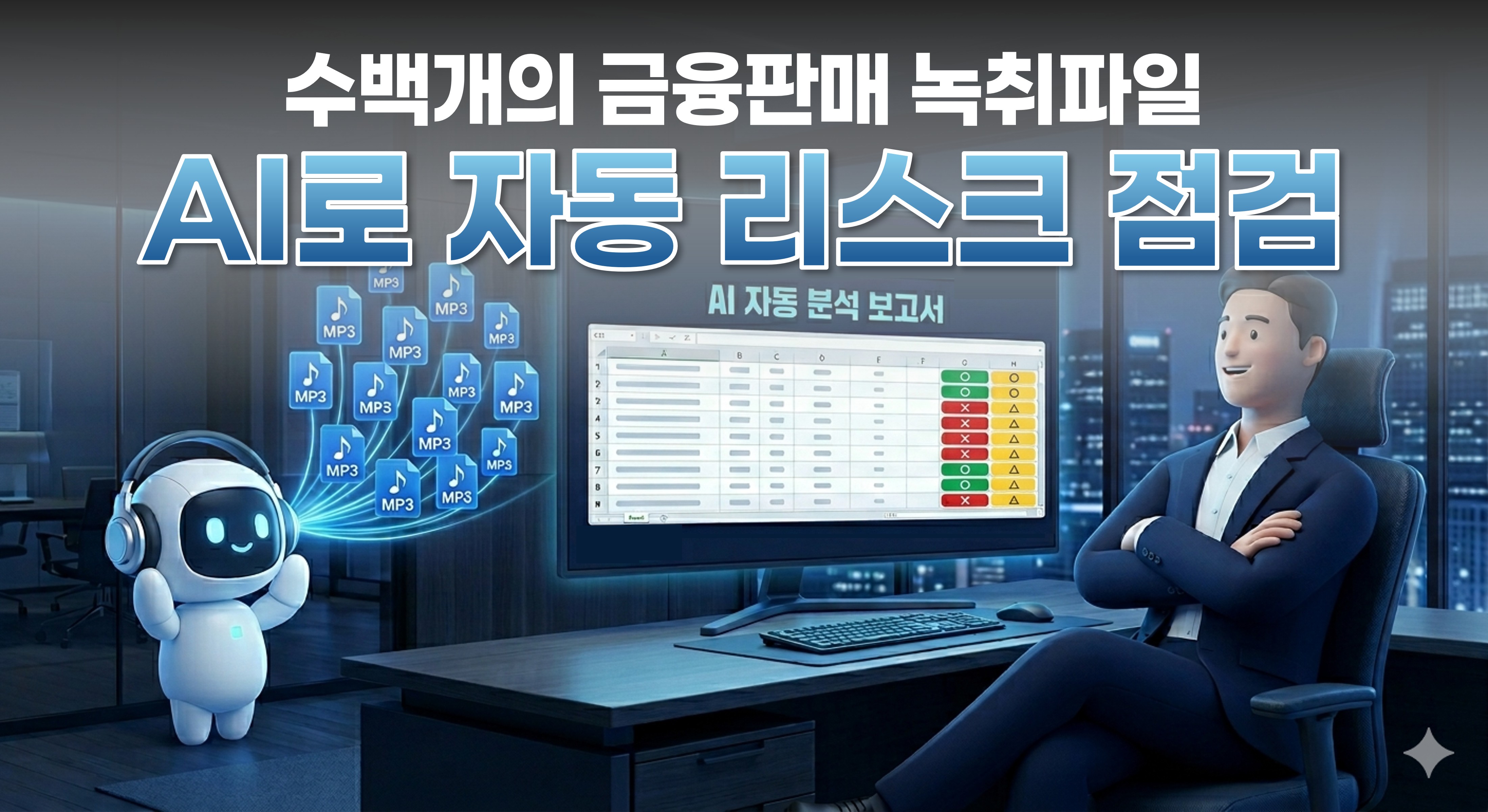 [금융] 판매 녹취파일의 불완전판매 AI 자동 점검 사례 | 코딩 없이 4~5일→20분 단축