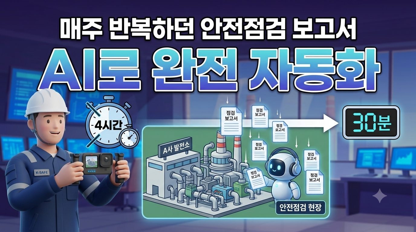 [현장관리] 발전사 A사, 매주 반복하던 안전점검 보고서 작성 완전자동화 | 매주 4시간 → 30분으로 단축