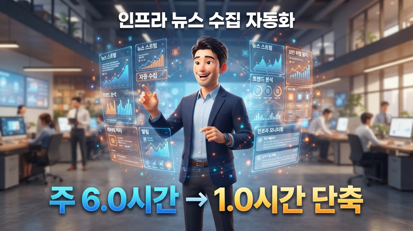 [인프라 자산기획] 부동산·데이터센터 뉴스 수집 및 요약 크롤링 자동화 | 주 6.0시간 → 1.0시간 단축