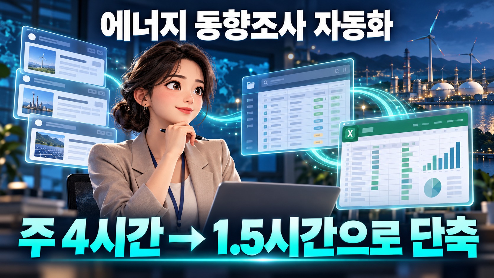 [동향조사] 에너지기업 S사, 에너지 전문지 키워드 검색·엑셀 저장 자동화 | 주 4시간 → 1.5시간으로 단축